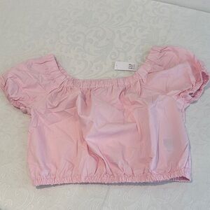 Gap Kids Pink Puff Sleeve Crop Top. Size 14-16